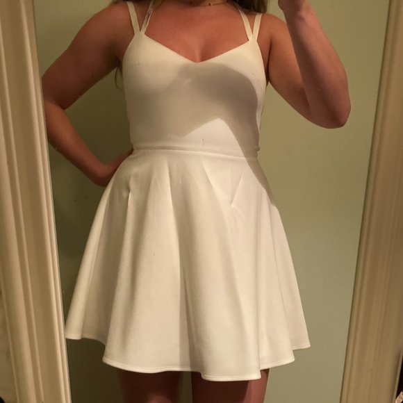 French Connection Whisper Skater Dress White - Picture 5 of 5